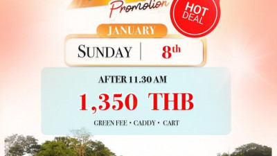 ต้อนรับเดือนมกราคมด้วยโปรโมชั่นดีๆอย่าง Hot Price Promotion! สำหรับวันอาทิตย์ที่ 8 มกราคมนี้ มาออกรอบที่สนามวอเตอร์มิลล์ หลัง 11.30 น. กรีนฟี+แคดดี้+รถกอล์ฟ ราคาเพียงท่านละ 1,350 บาท! ‍‍