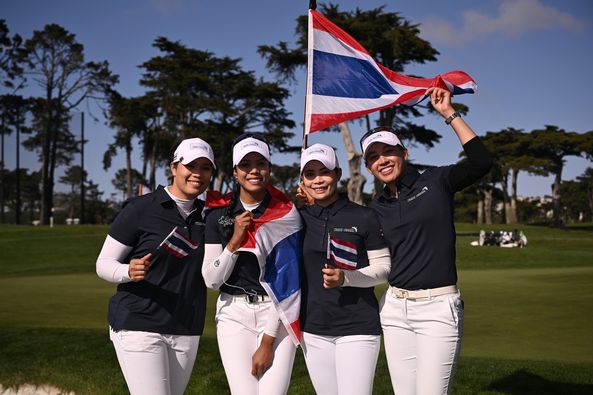 Muang Kaew Golf Course 4 people people golfing golf course and text