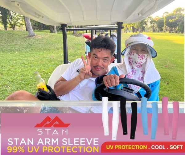 สนามกอล์ฟไดนาสตี้ แอนด์ คันทรีคลับ Dynasty Golf amp Country Club 2 people people golfing golf cart and STAN STAN ARM SLEEVE 99 UV PROTECTION S COOL SOFT PROTECTION