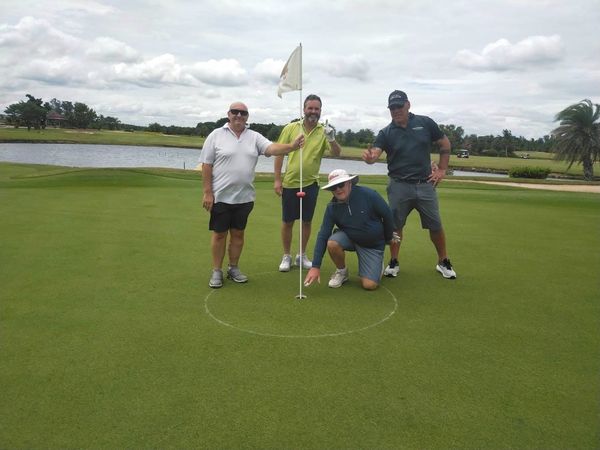 Bangpakong Riverside Country Club 4 people people golfing and golf course