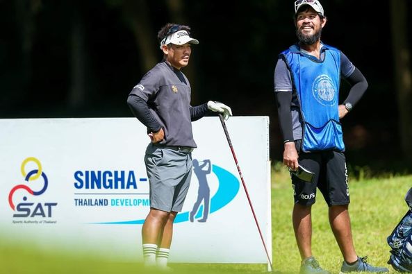 Bangpakong Riverside Country Club 2 people people golfing golf course and SINGHA THAILAND DEVELOPM SAT GOUFS