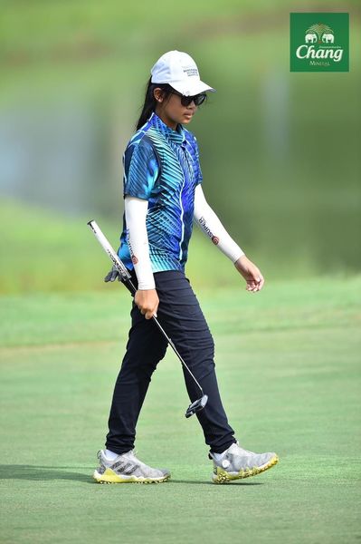 Bangpakong Riverside Country Club 1 person golfing golf course and text-3