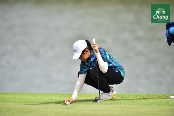Bangpakong Riverside Country Club 1 person golfing golf course and text-4