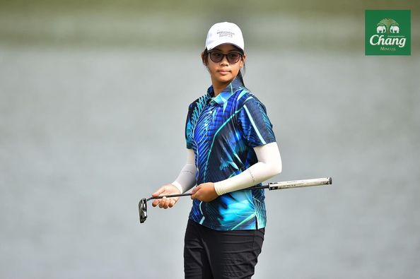 Bangpakong Riverside Country Club 1 person playing tennis golfing and text