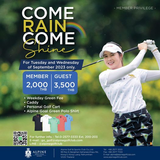 Alpine Golf Club 1 person golfing and text