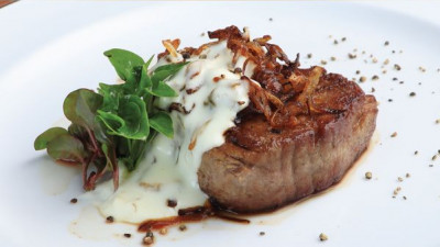 Pan Fried Beef Tenderloin with Truffle Cream Sauc