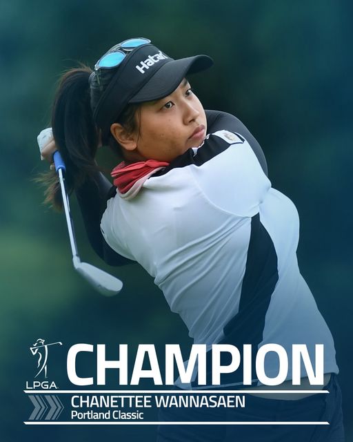 Alpine Golf Club 1 person golfing and Hatar LPGA CHAMPION CHANETTEE WANNASAEN Portland Classic