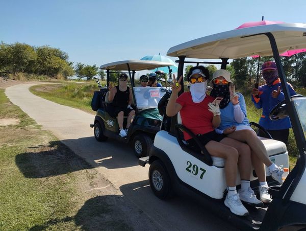 สนามกอล์ฟ 331 Golf Club nbsp 3 people people golfing golf cart and golf course