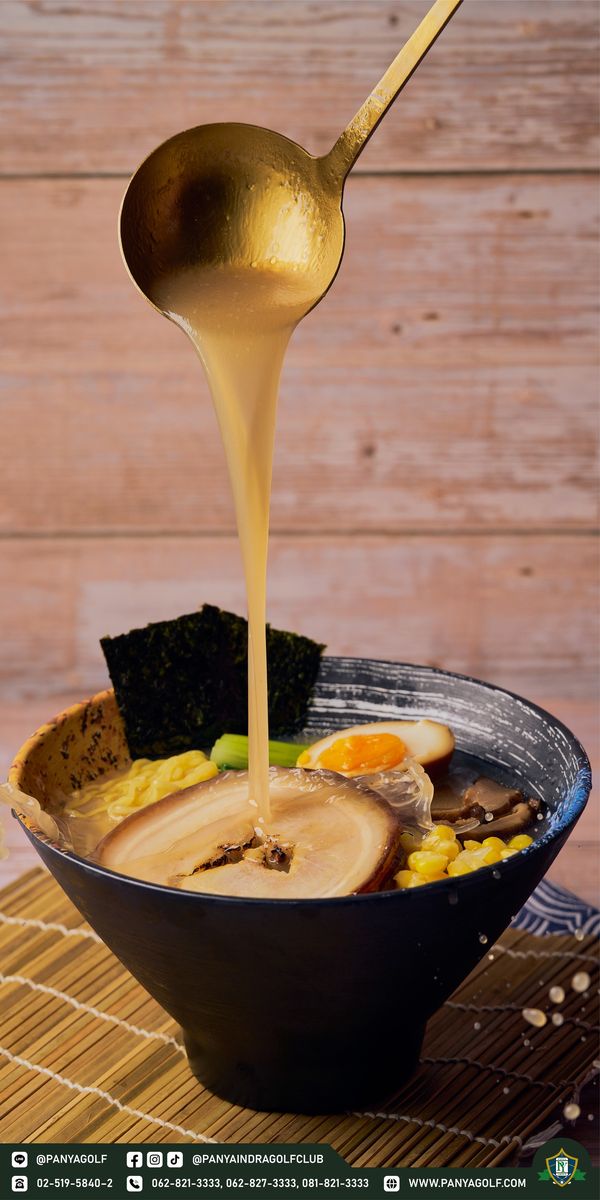 Panya Indra Golf Club nbsp ramen egg yolk poached egg and text