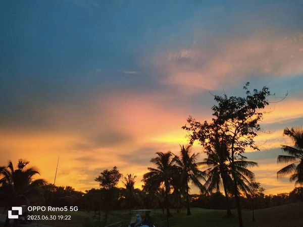 สนามกอล์ฟหริภุญชัย กอล์ฟคลับ nature horizon tree cloud and twilight