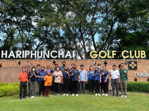 สนามกอล์ฟหริภุญชัย กอล์ฟคลับ 9 people people golfing golf cart golf course and text
