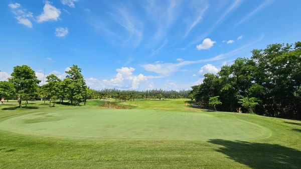 สนามกอล์ฟหริภุญชัย กอล์ฟคลับ 1 person golfing golf cart and golf course