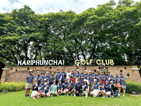 สนามกอล์ฟหริภุญชัย กอล์ฟคลับ 1 person golfing golf course and text-2