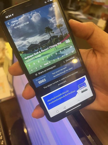 Artitaya Chiang Mai Golf amp Resort phone and 4G 18 34 1 Champ w 15 10 2023 13 09 0 Download Chiang Mai 86 49 Golf Resort 0 Artitaya Canyon C 3 2 2 Gold B 2 2 NaN 1 0 score has I Share on nstagr am Your recorded through been the ablet Round RoundNumber 9965 used to print out your The tablet number scorecard S 0