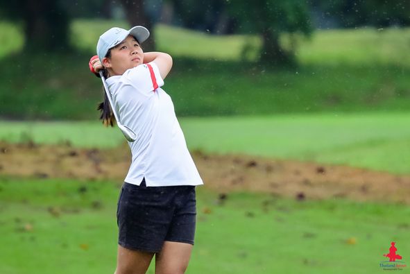 Alpinegolfresort Chiangmai 1 person golfing golf course and text-4