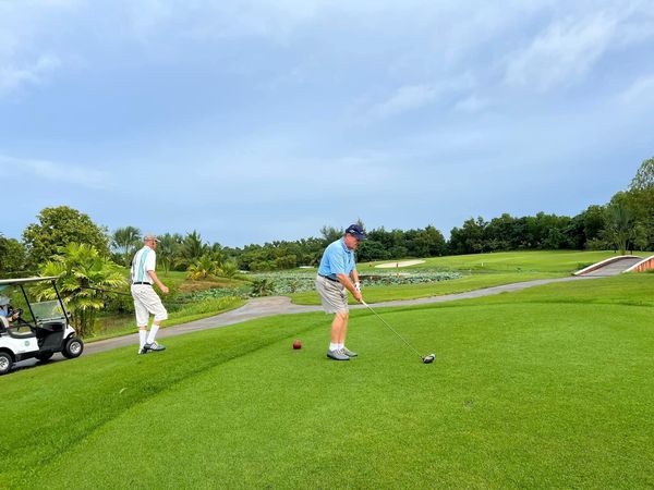สนามกอล์ฟหริภุญชัย กอล์ฟคลับ nbsp 3 people people golfing golf cart and golf course