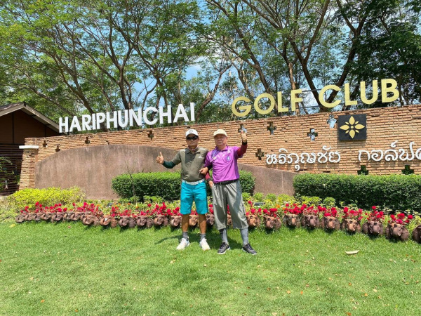 สนามกอล์ฟหริภุญชัย กอล์ฟคลับ nbsp 2 people people golfing golf course and HARIPHUN HARIPHUNCHAI COLROLUB CLUB หอกุณชย