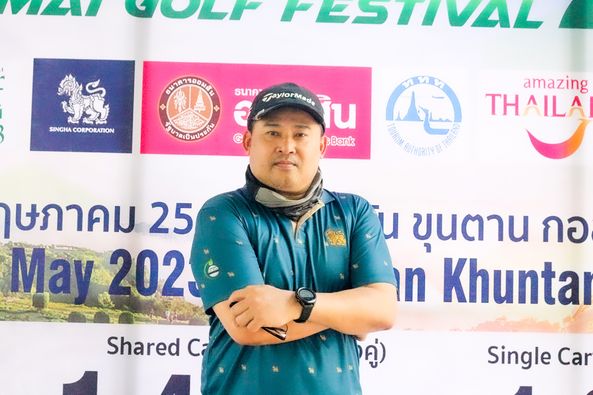 Gassan Khuntan Golf amp Resort Thailand 1 person golfing and text