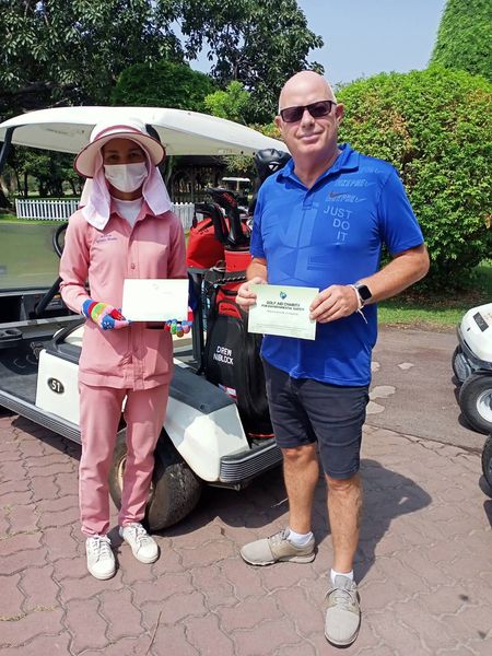 Royal Hua Hin Golf Course 2 people people golfing golf cart golf course and text