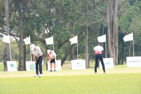 Lake View Resort amp Golf Club 3 people people golfing golf course and text
