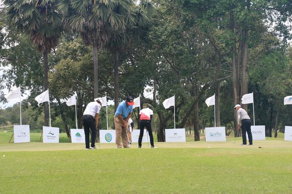 Lake View Resort amp Golf Club 4 people people golfing people skeet shooting and text