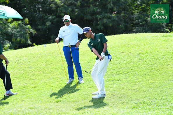 Panoramagolfclub 3 people people golfing golf cart golf course and text