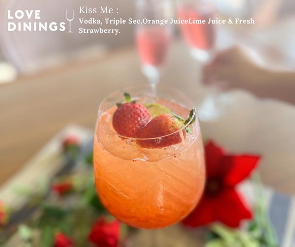 Palm Hills Golf Club amp Residence strawberry drink and LOVE DININGS Kiss Me Vodka Triple Sec Orange JuiceLime Juice Fresh Strawberry