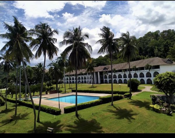Bangpra Golf Club and Resort sky and palm trees