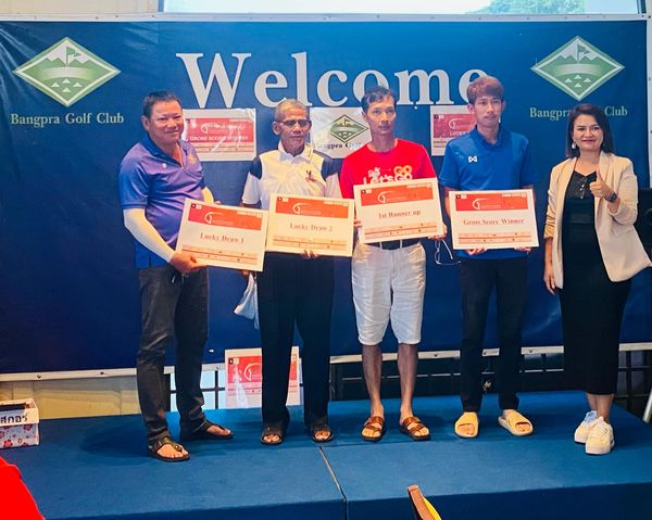 Bangpra Golf Club and Resort 5 people and text
