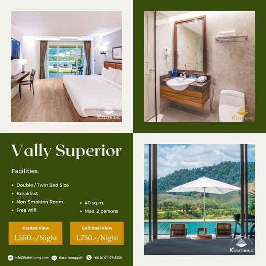 Katathong Golf Resort amp Spa KATATHONG KATATHONG KATA Vally Superior Facilities Double Twin Bed Size Breakfast Non Smoking Room Free Wifi sq m Max persons GardenView Garden View 1 550 Night Golf View 1 750 Night info katathong com Katathonggolf 117 38338 KATATHONG