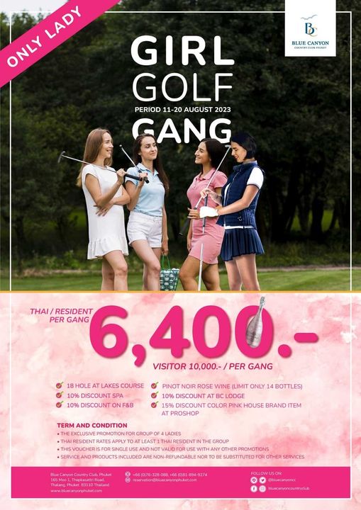 Blue Canyon Country Club 4 people people golfing magazine poster outdoors and text