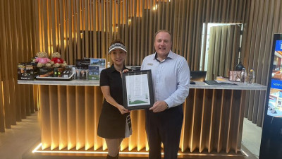 𝗔 𝗺𝗼𝗺𝗲𝗻𝘁 𝗼𝗳 𝗽𝘂𝗿𝗲 𝗴𝗼𝗹𝗳𝗶𝗻𝗴 𝗯𝗿𝗶𝗹𝗹𝗶𝗮𝗻𝗰𝗲! Congratulations to the incredible Ms. Yeonju Lee for acing Hole #2, Par 3, 92 yards with her 7-iron at Aquella Golf &amp; Country Club!