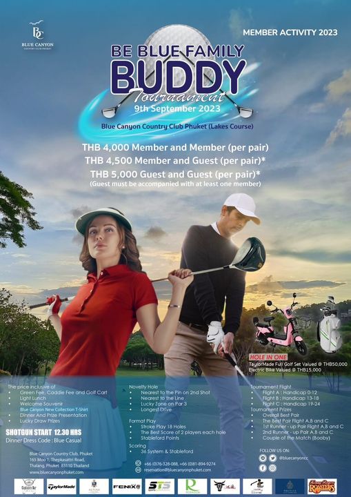 Blue Canyon Country Club 2 people people golfing and text