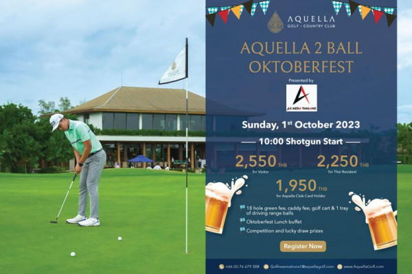 Aquella Golf amp Country Club 1 person golfing and text