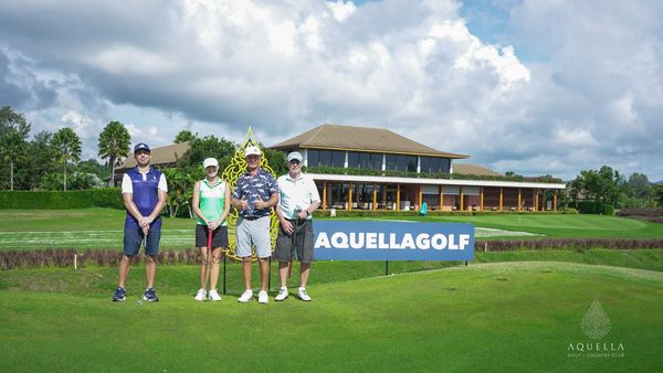 Aquella Golf amp Country Club nbsp 4 people people golfing golf cart golf course and text
