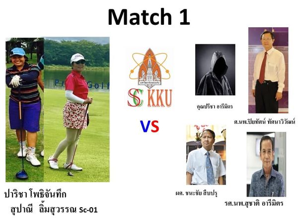 Dancoon Golf Club nbsp 6 people people golfing and Match 1 ก S KKU VS คุณปรีชา อารีมิตร ศ นพ ปิยทัตน์ ศ นพ ทัศนาวิวัฒน์ ปาริชา โพธิจันทึก สุปาณี ลิ้มสุวรรณ Sc 01 ผศ ชนะชัย สีบปรุ รศ นพ สุชาติ อารีมิตร